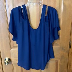 Torrid Size 0 Navy Blue cold shoulder top